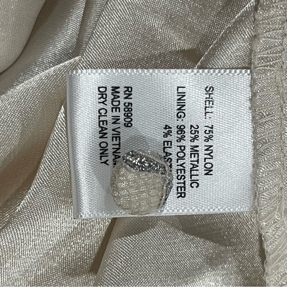 Antonio Melani Born on Fifth Silver Metallic Lace Long Sleeve Tiered Dress NEW - Picture 11 of 14